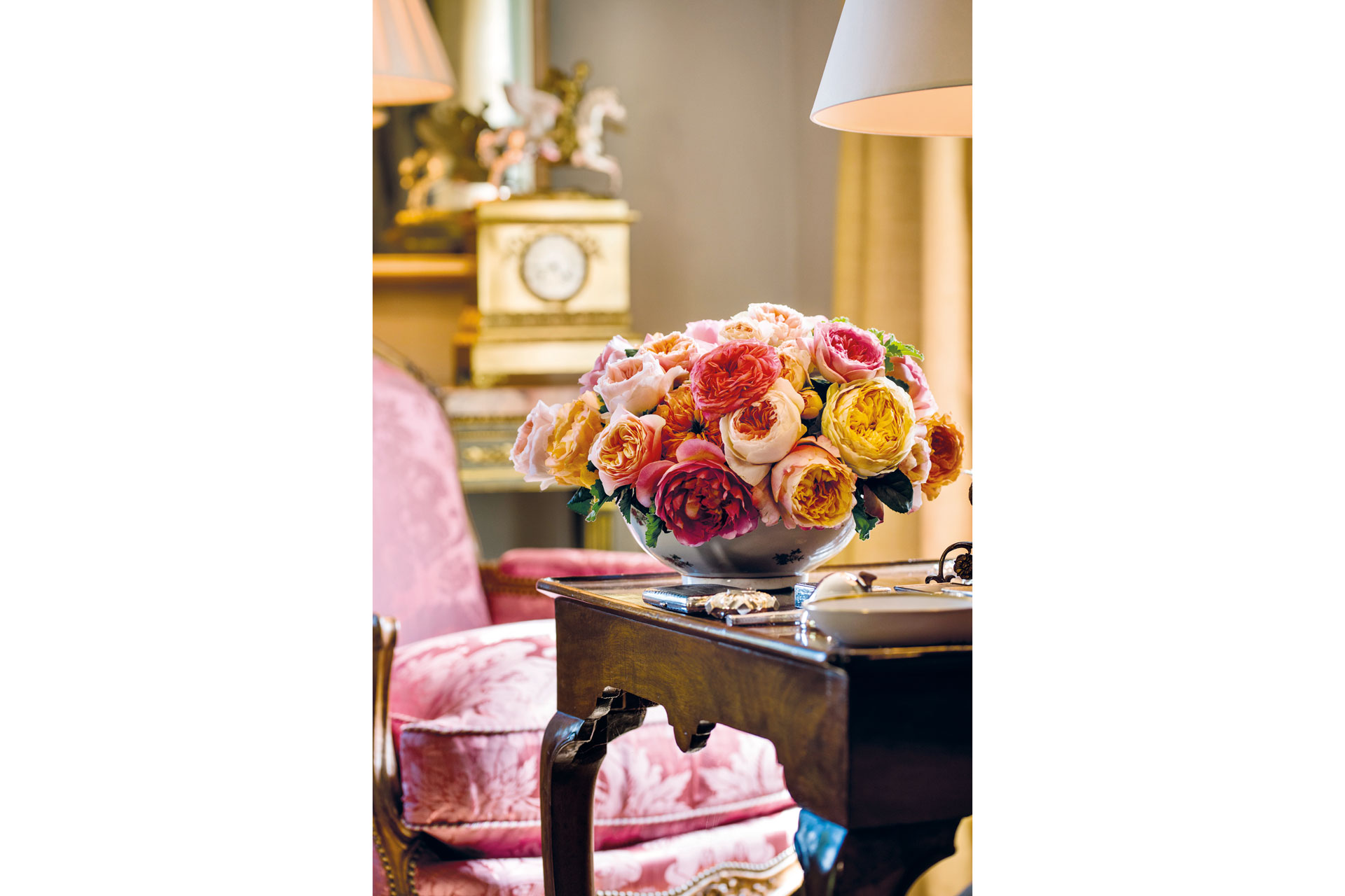 Bouquet of colourful flowers on a table