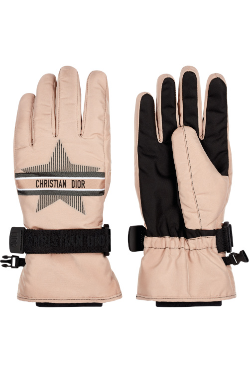 Pink ski gloves