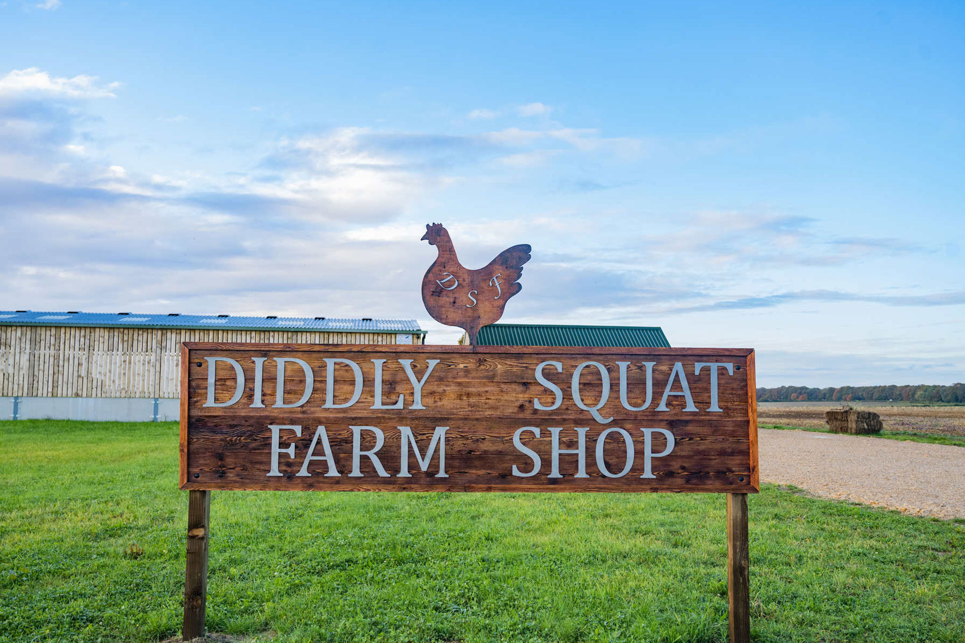 Sign for Diddly Squat Farm Shop