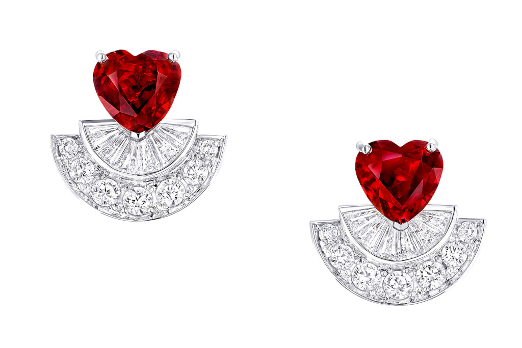 Red heart earrings