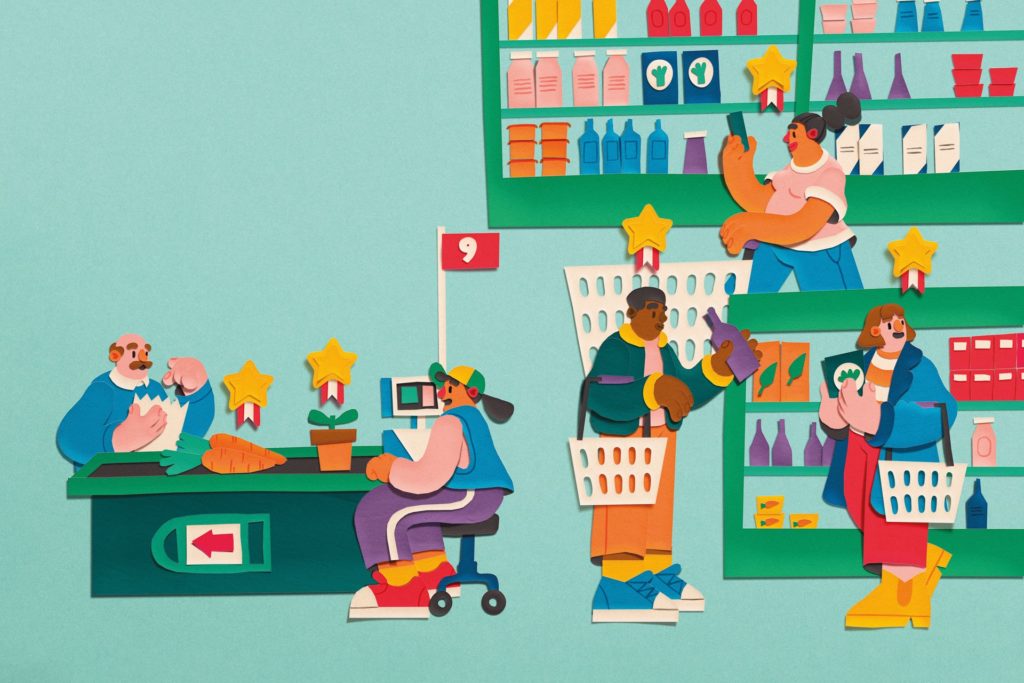 Illustration of a supermarket