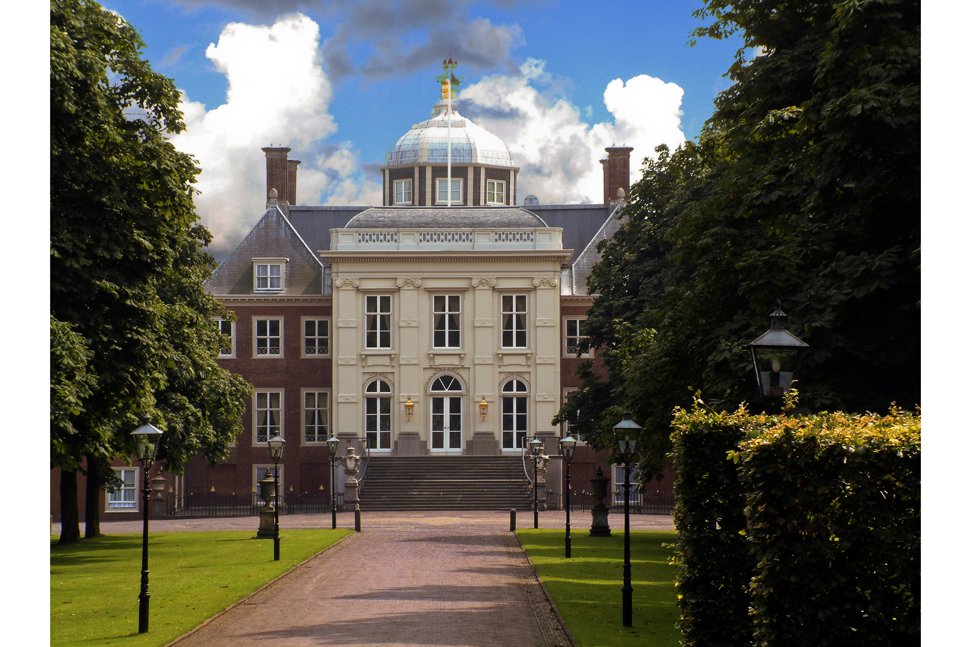 Huis ten Bosch in The Hague, one of three official residences of the Dutch monarch, the two others being the Noordeinde Palace in The Hague and the Royal Palace in Amsterdam