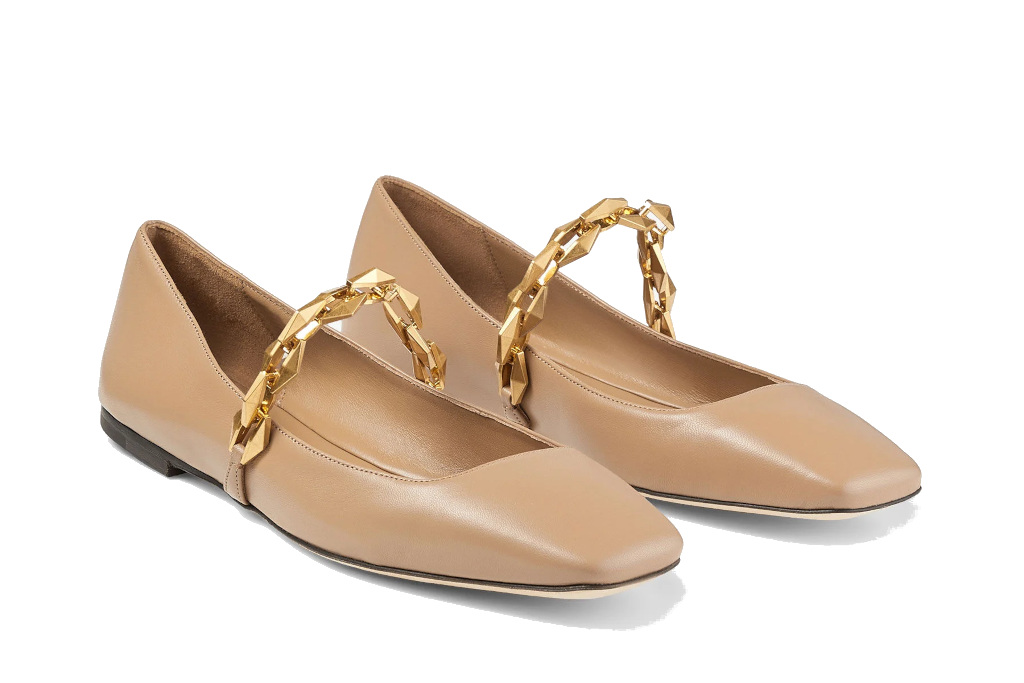Neutral ballet flats