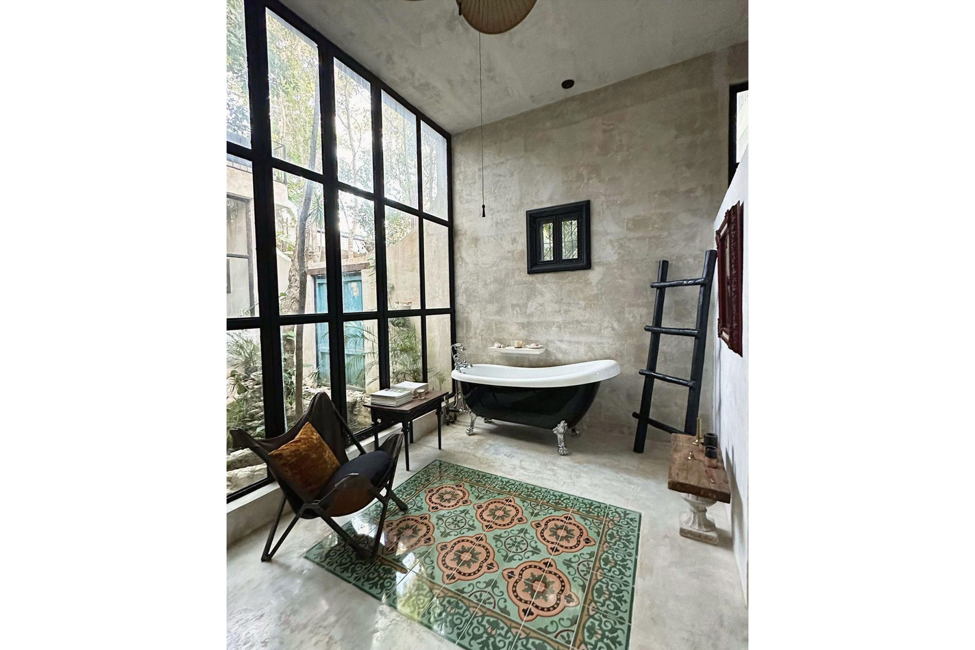 Bathroom in a jungle property in Tulum