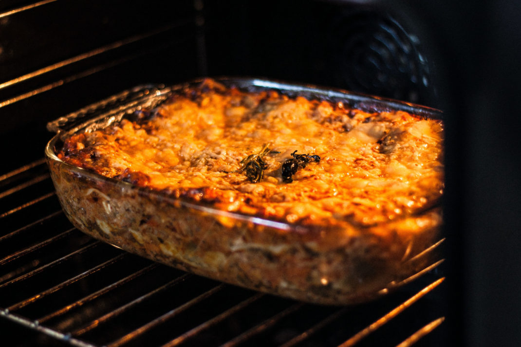 Pasta bake in oven