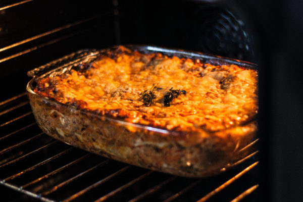 Pasta bake in oven