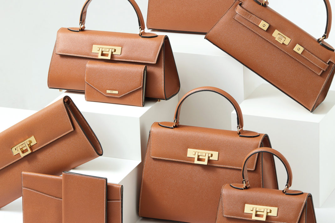 Brown bags on white background