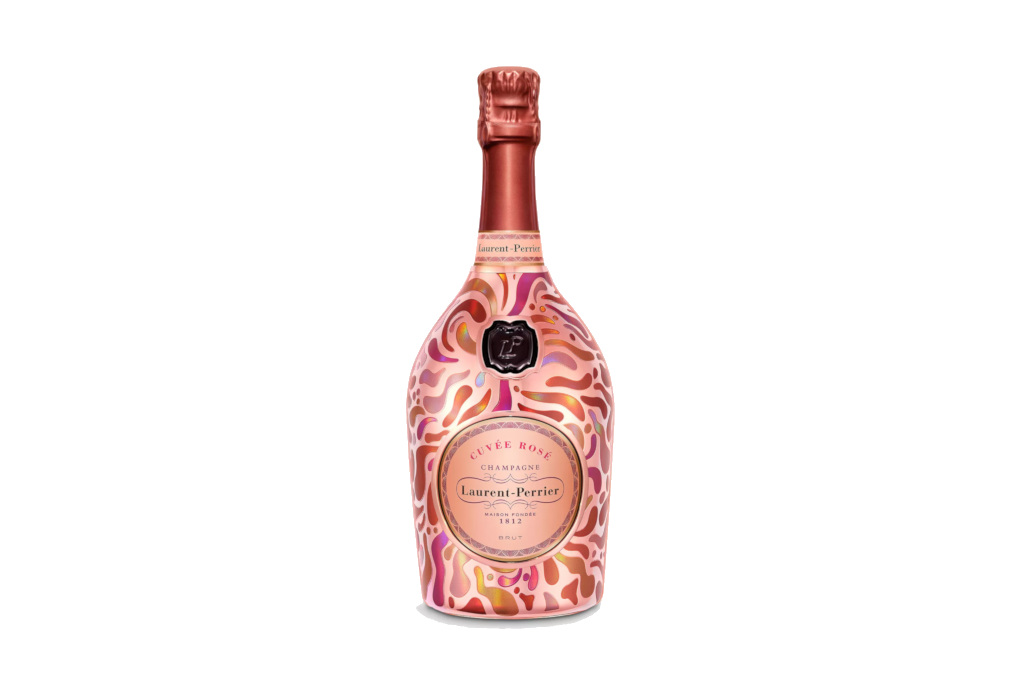 Pink champagne bottle