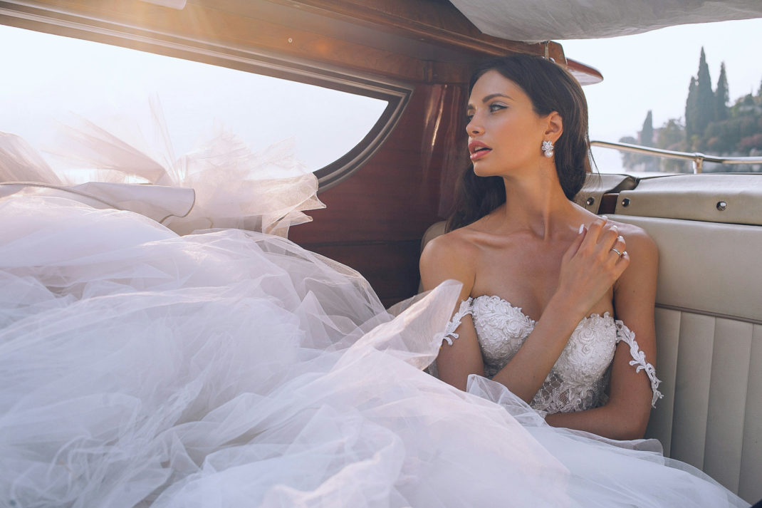 Woman in wedding dress with pretty makeup | bridal makeup artists London