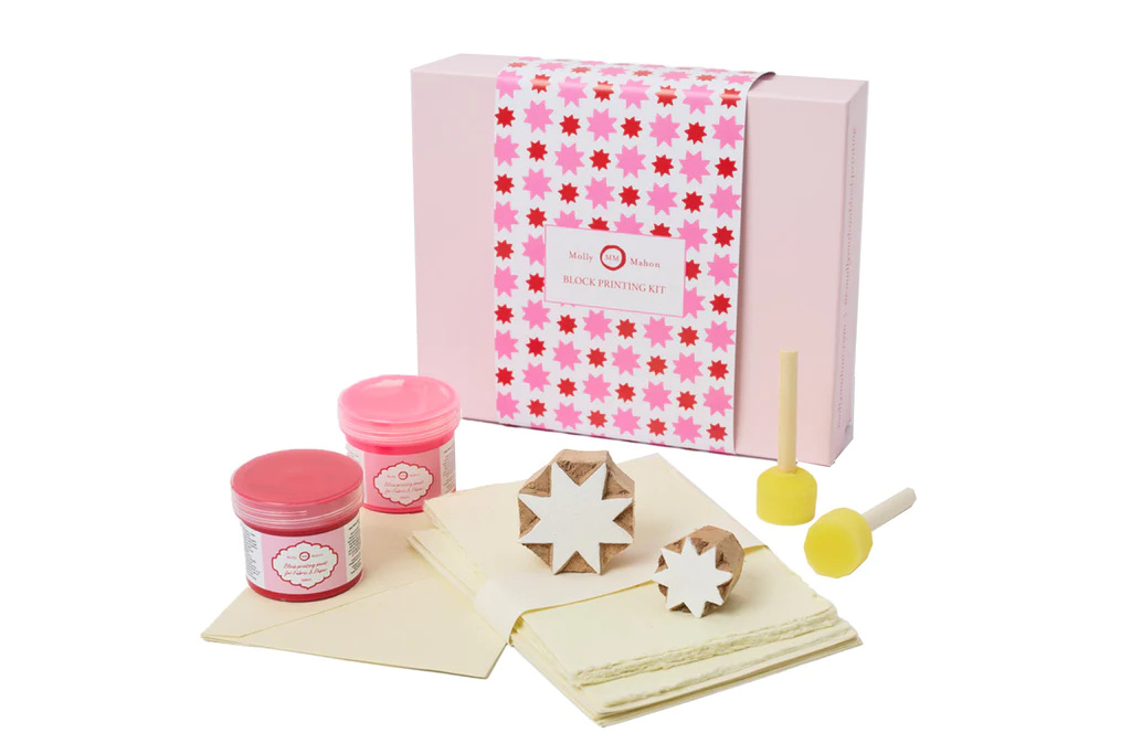 Pink block printing kit