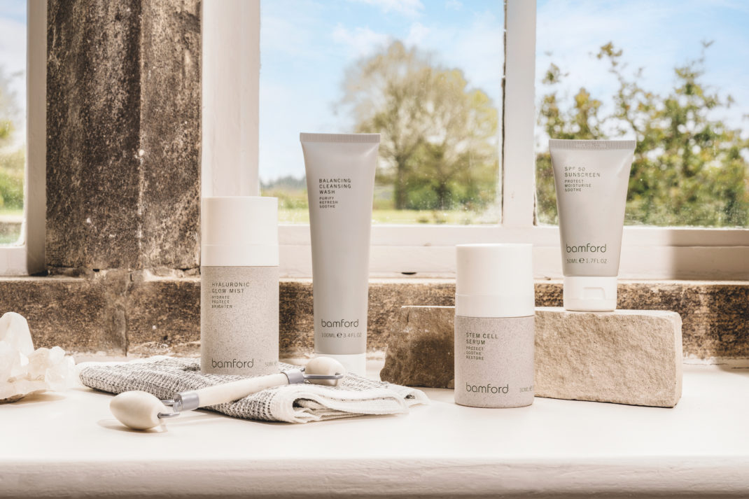 A display of Bamford beauty products