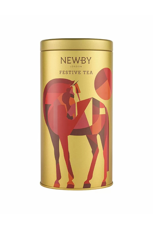 Tea tin with horse design