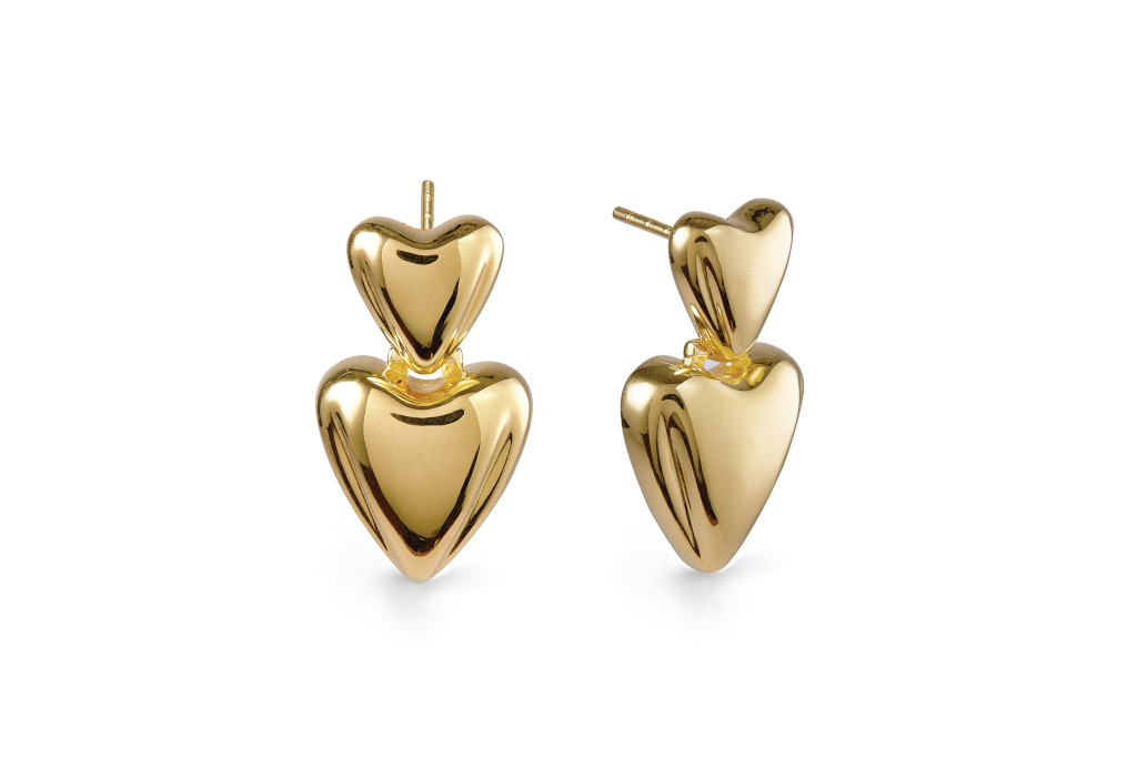 Gold heart earrings