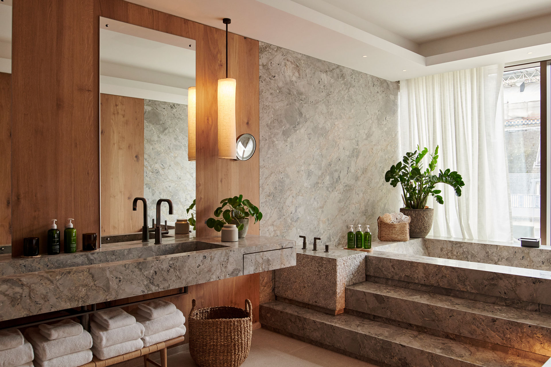 Bathroom in the penthouse suite at 1 Hotel Mayfair