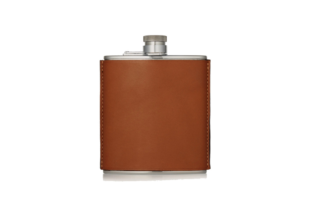 Brown leather flask