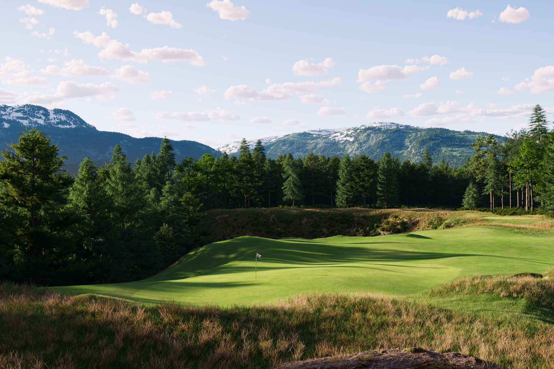 Aerial view of golf course in British Columbia