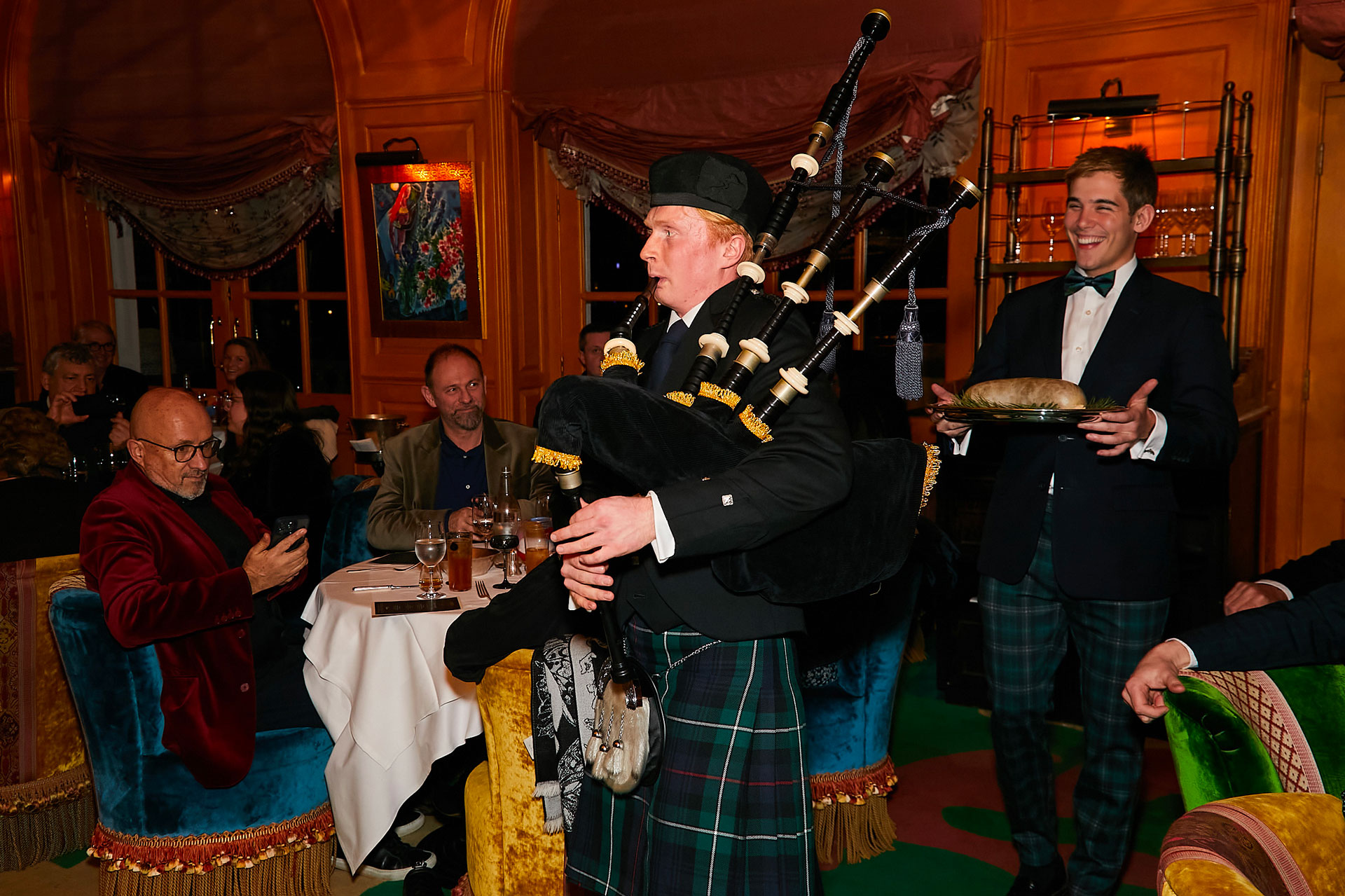 A bagpipe player at Scotts Richmond