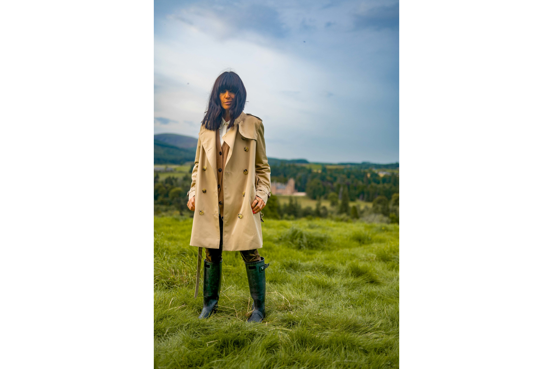 Claudia Winkleman in trench coat
