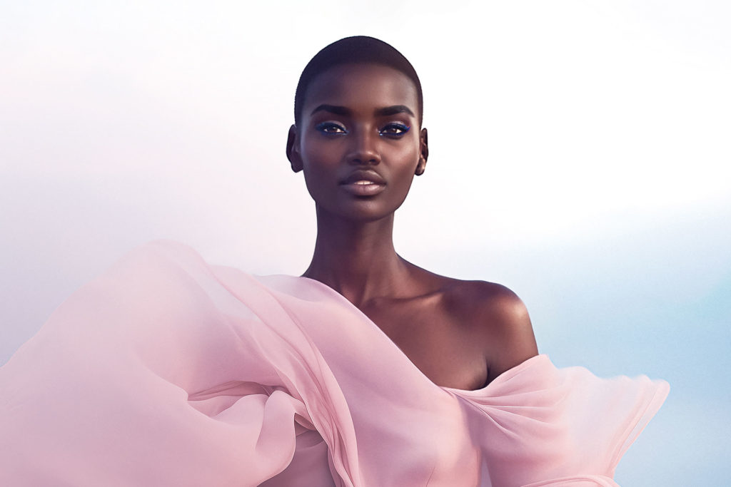 Shudu, an AI model in a pink dress