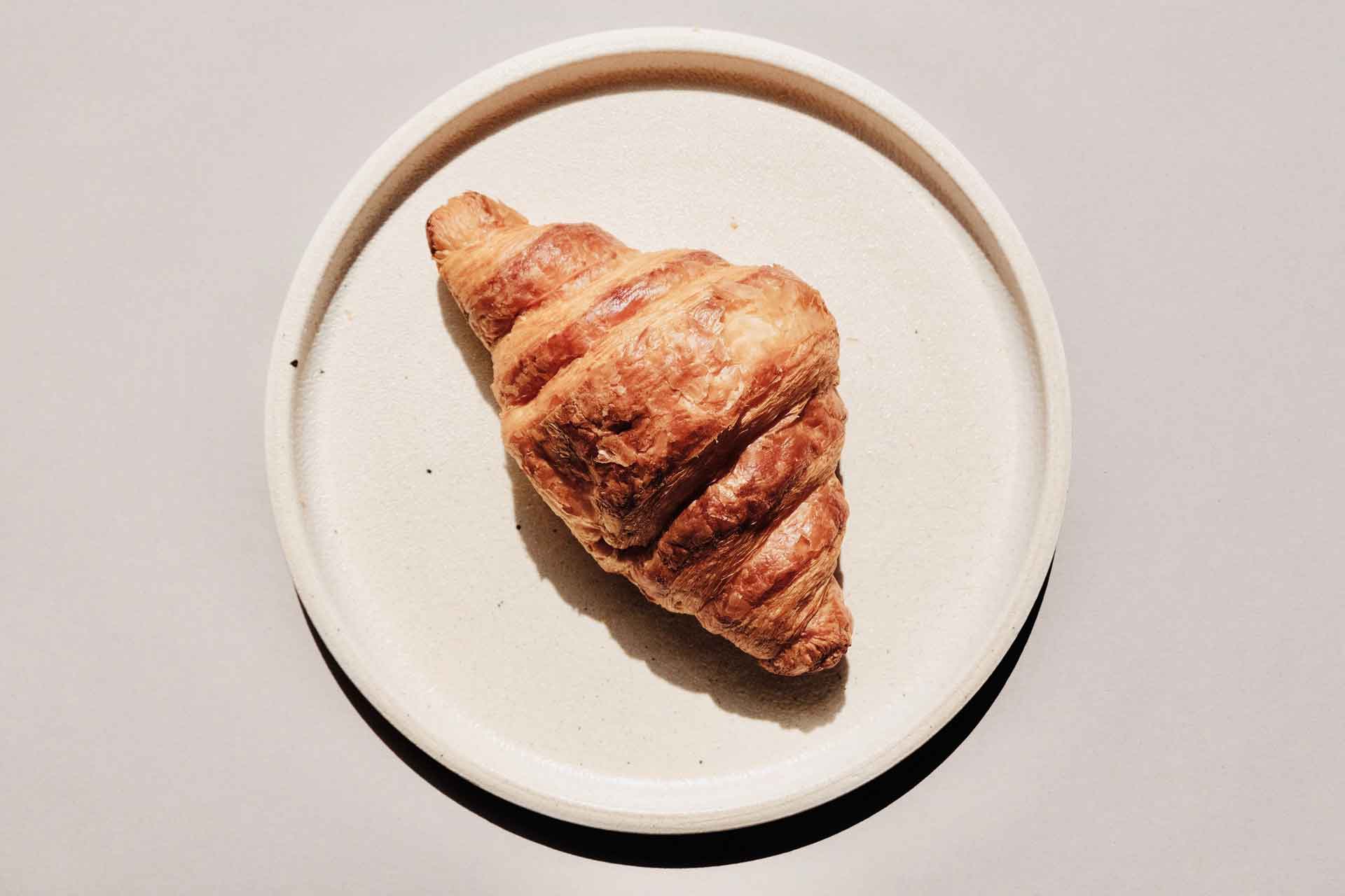 plate with single croissant