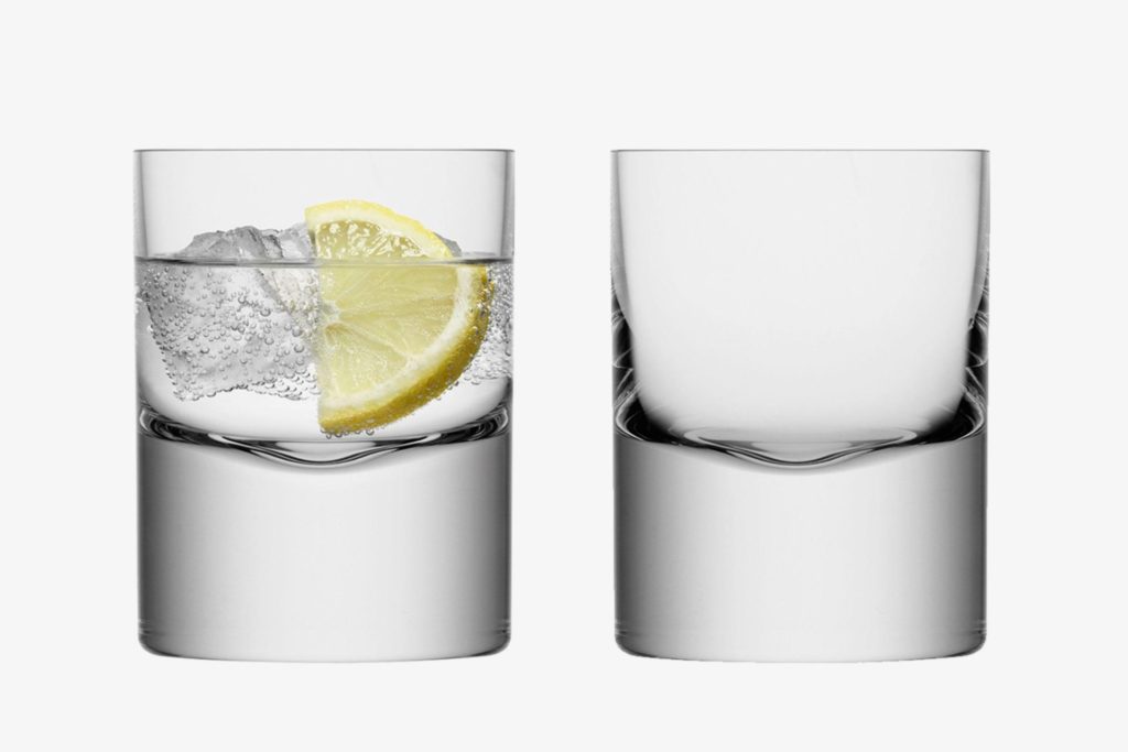 Gass tumblers with heavy bases