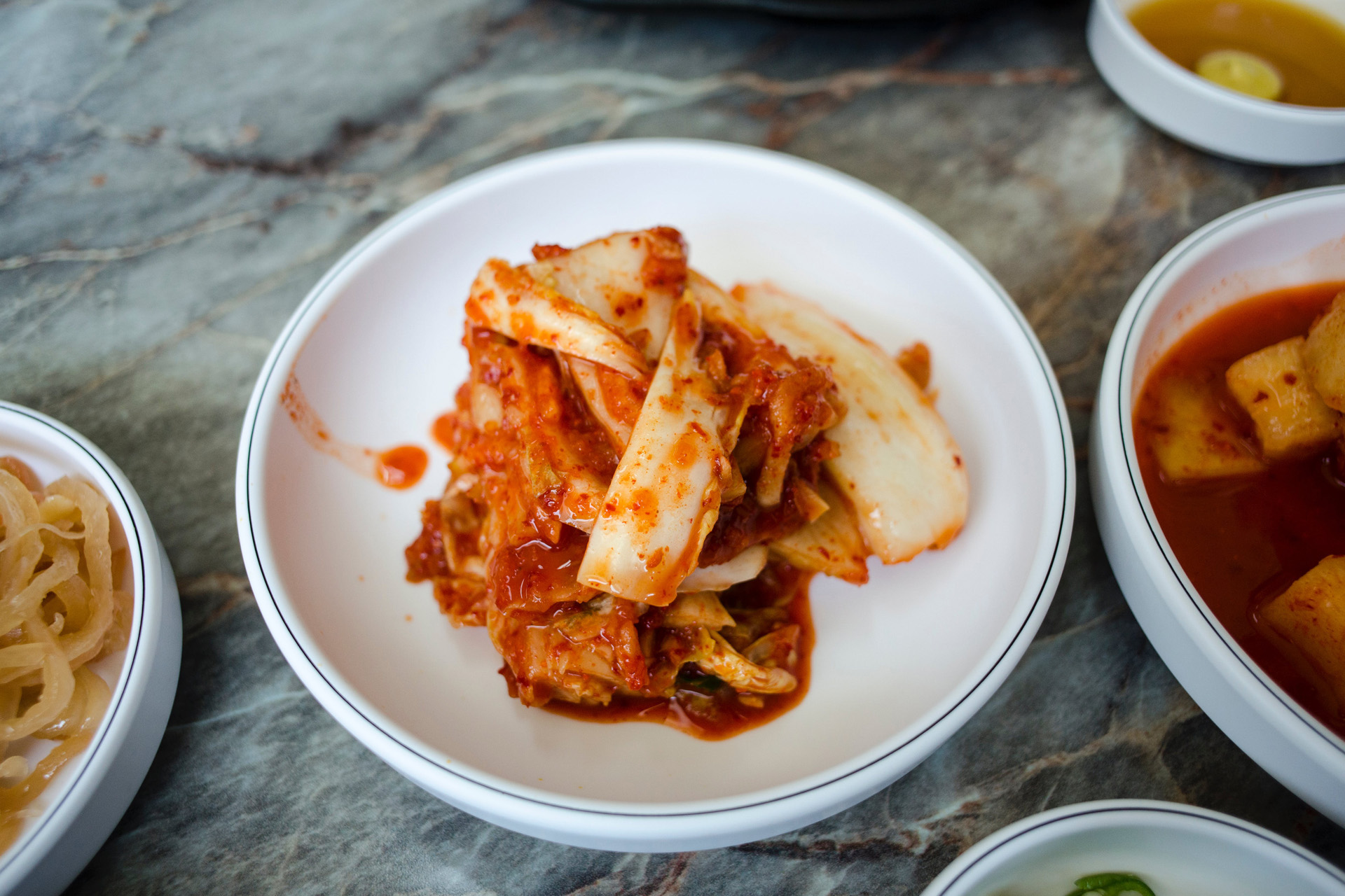 A plate of kimchi