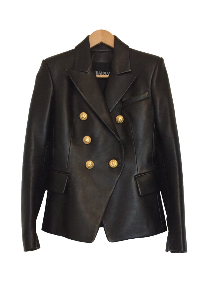 Black leather blazer