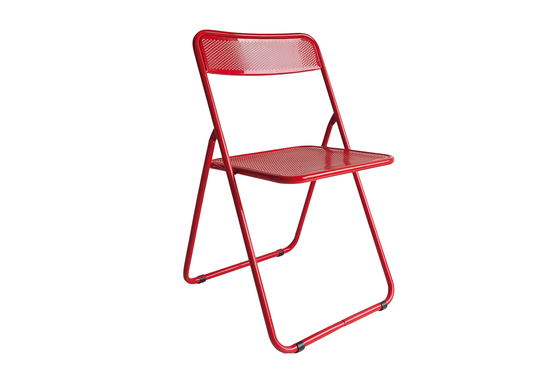 Mid-century metal red folding chair