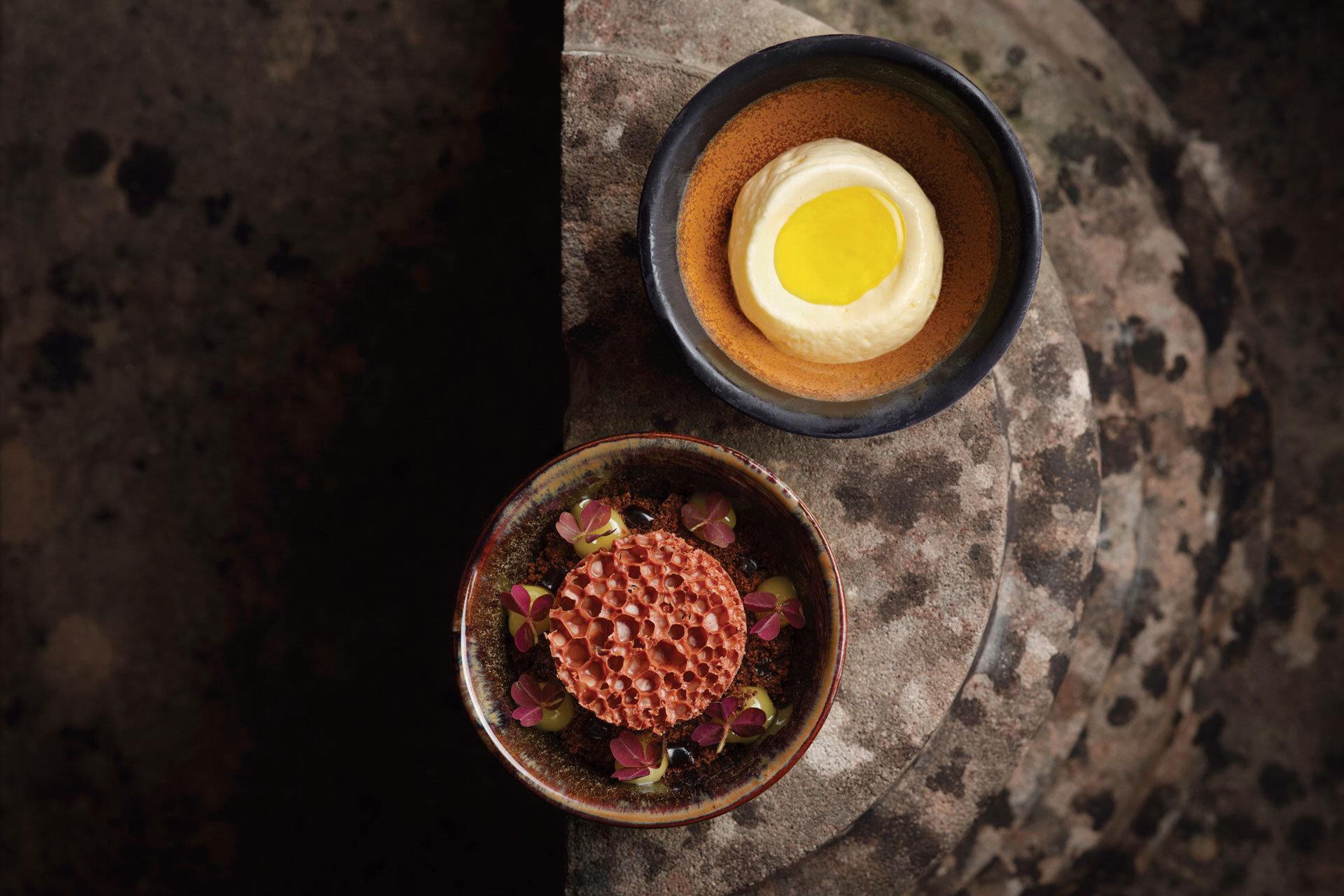 Two bowls of food