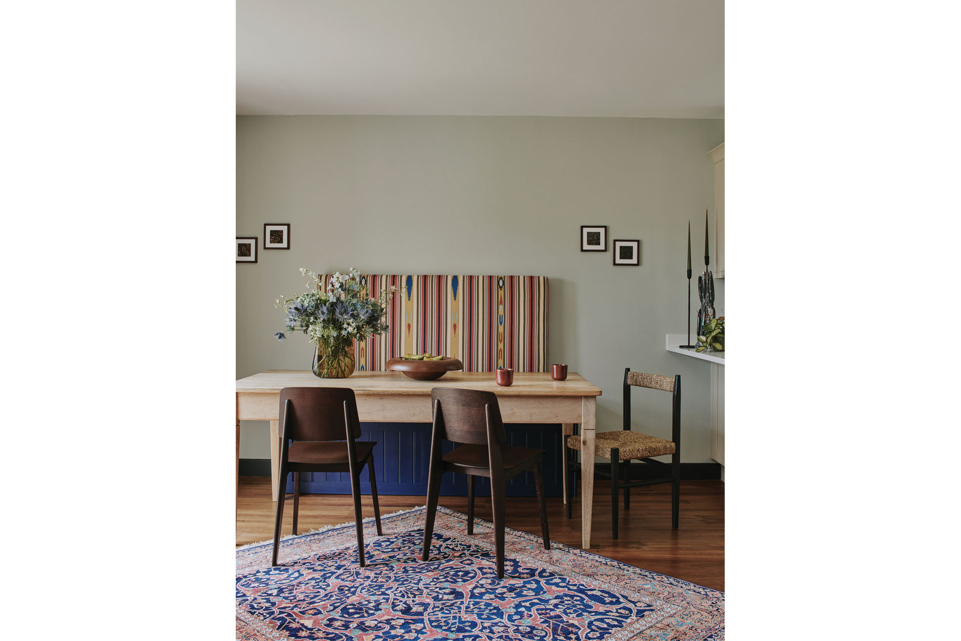 Chair and tables in a living room