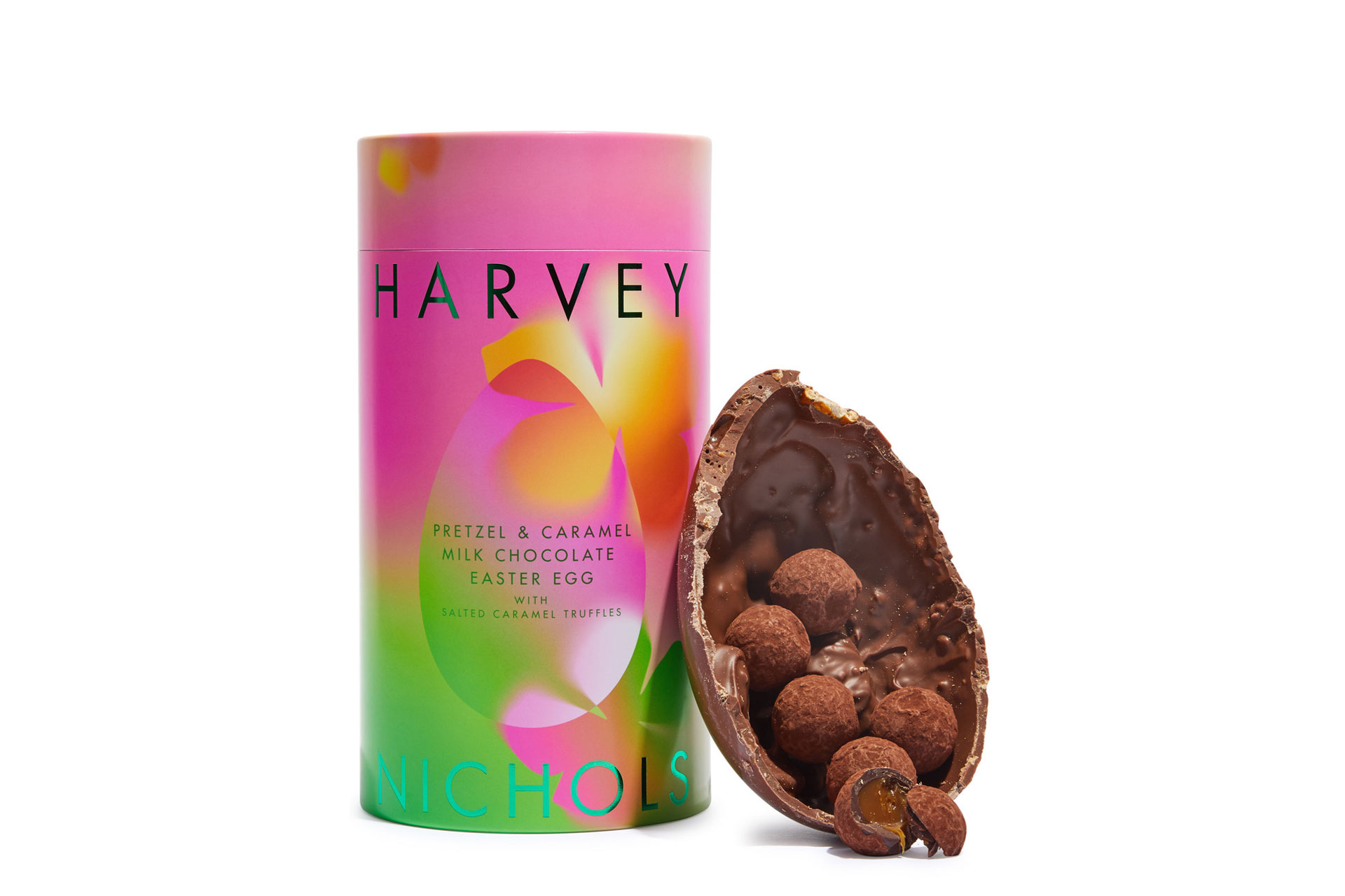 Harvey Nichols Milk Chocolate Easter Egg with Pretzel Pieces and Caramel