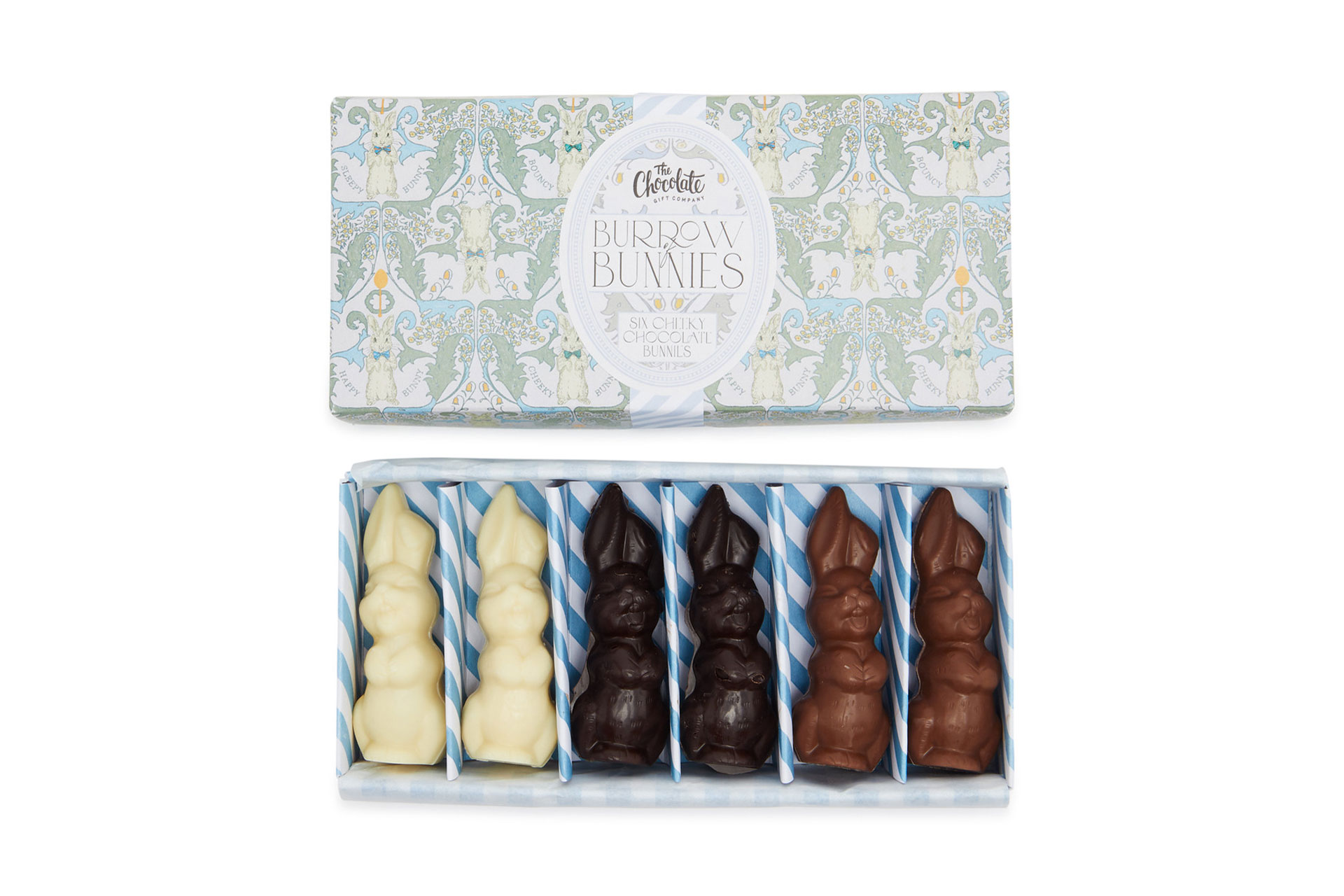 The Chocolate Gift Company Milk, Dark & White Chocolate Bunnies