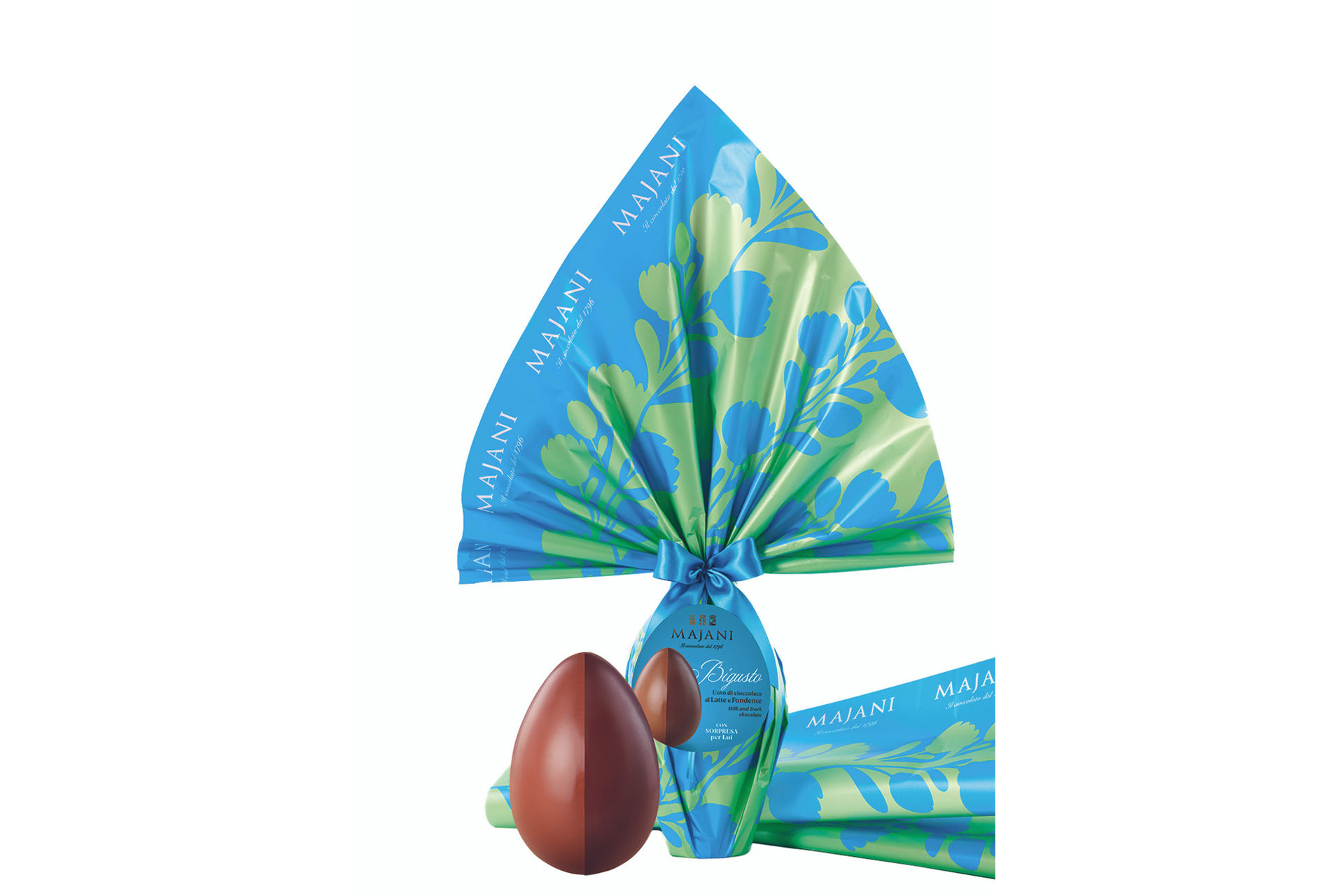 Majani Chocolates Lui Bigusto Milk & Dark Chocolate Split Egg