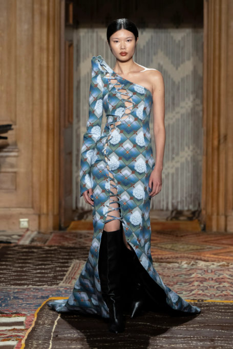 Model on runway | London Fashion Week designers