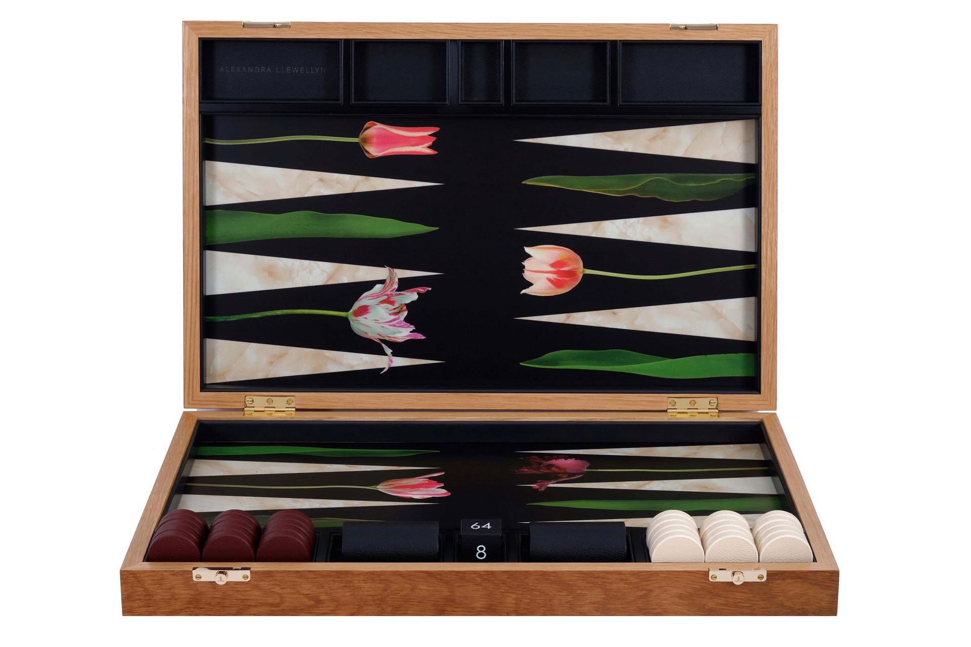 Backgammon set with tulip design