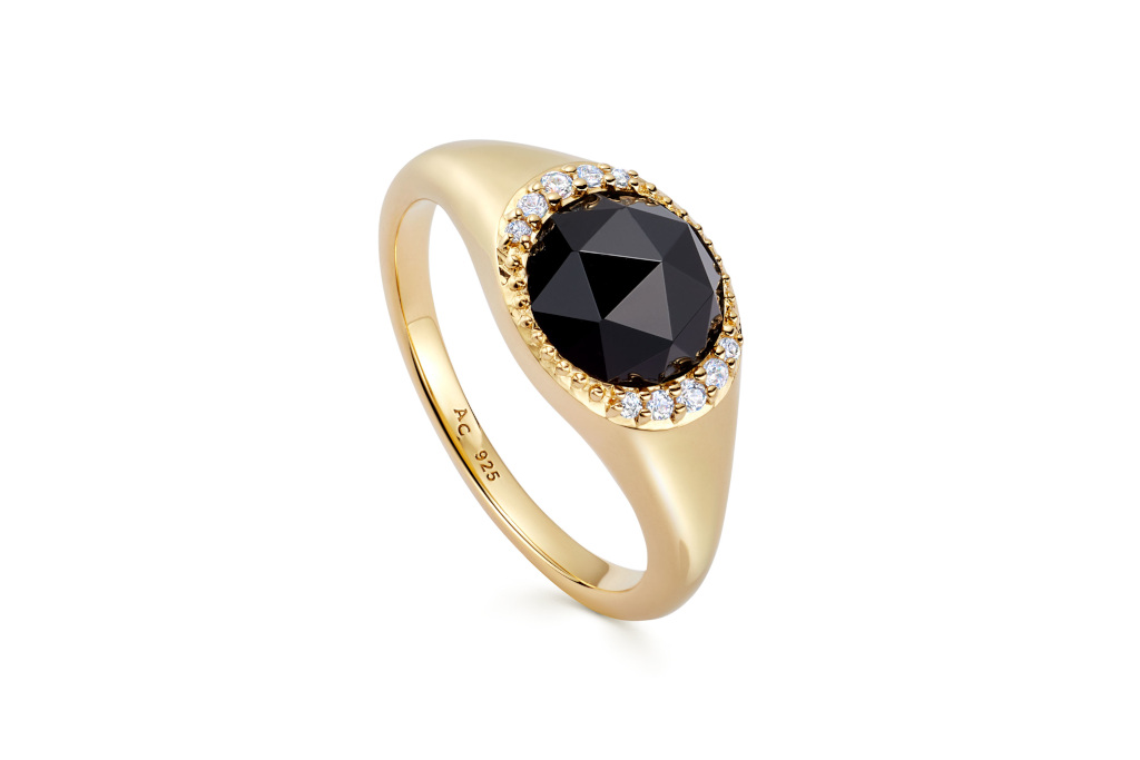 Black and gold signet ring