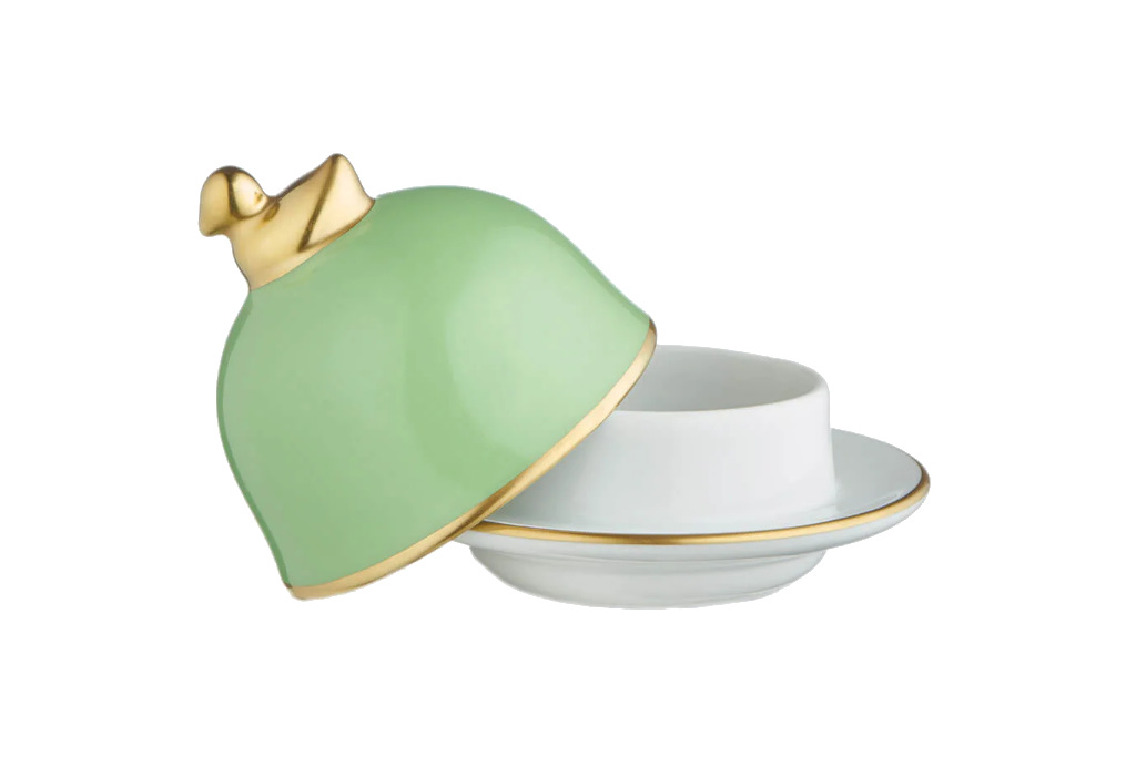 Green butter dish