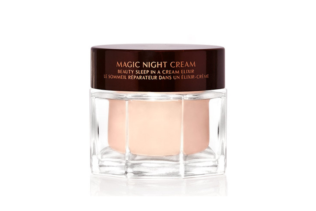 Glass tub of night cream