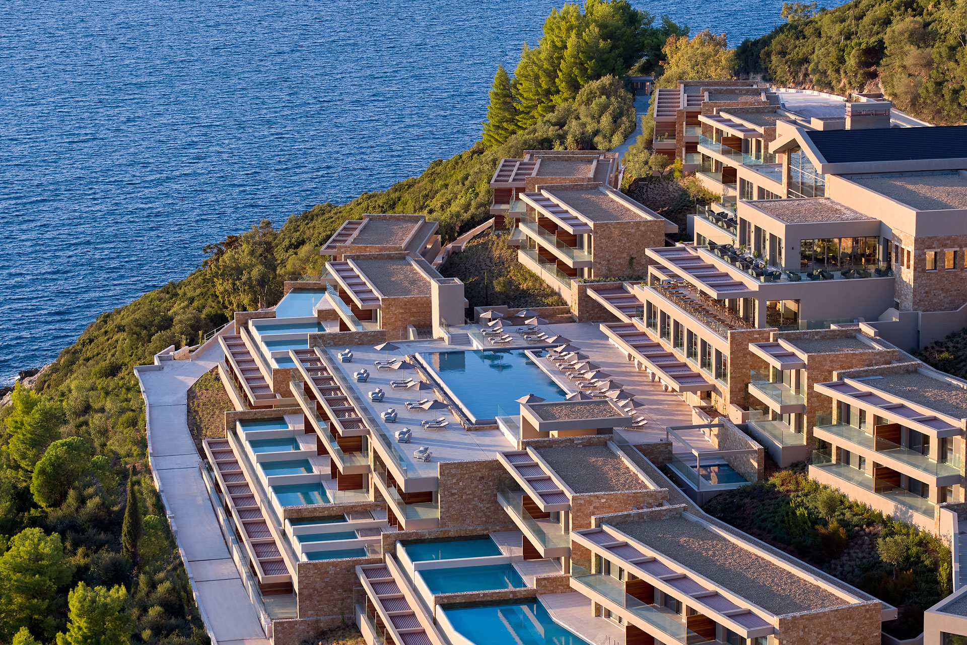 Aerial view of Elix coastal resort