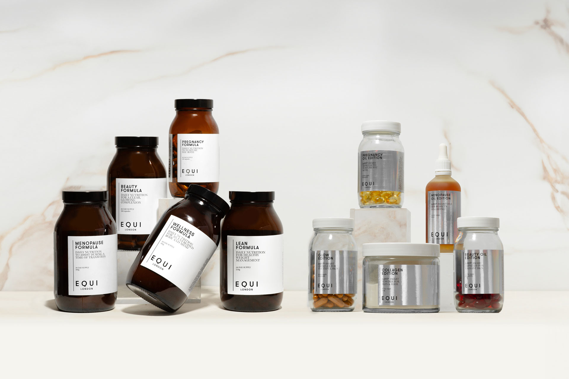 Equi London supplements against a white background