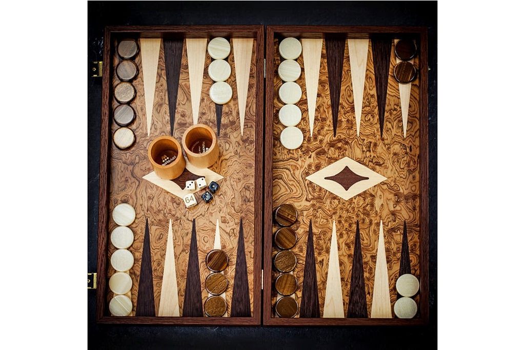 A backgammon board