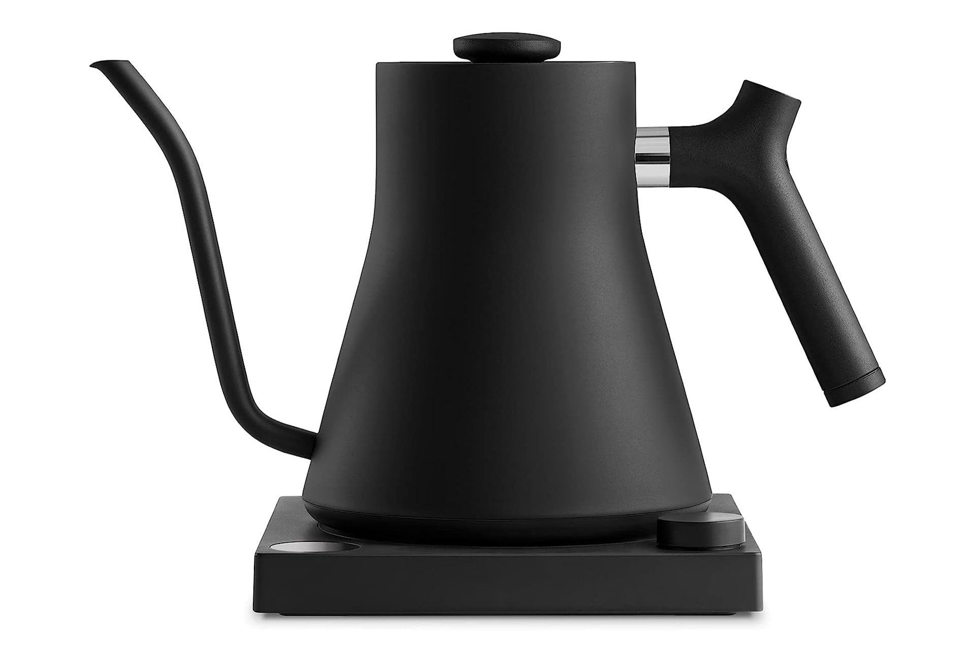 Matte black modern kettle with thin spout