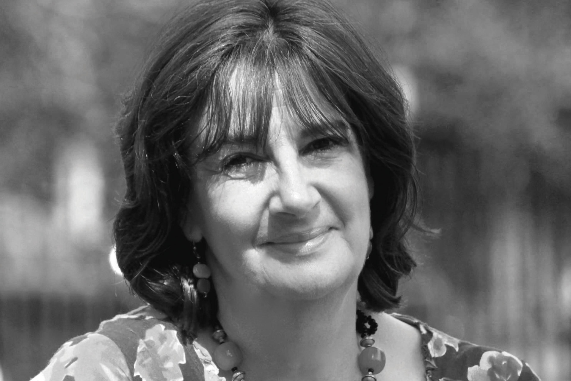 Portrait of Fiona Duncan, black and white