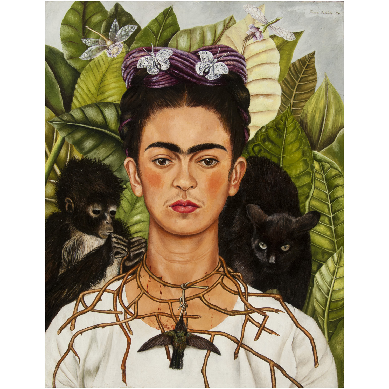 Frida Kahlo, Self Portrait with Thorn Necklace and Hummingbird