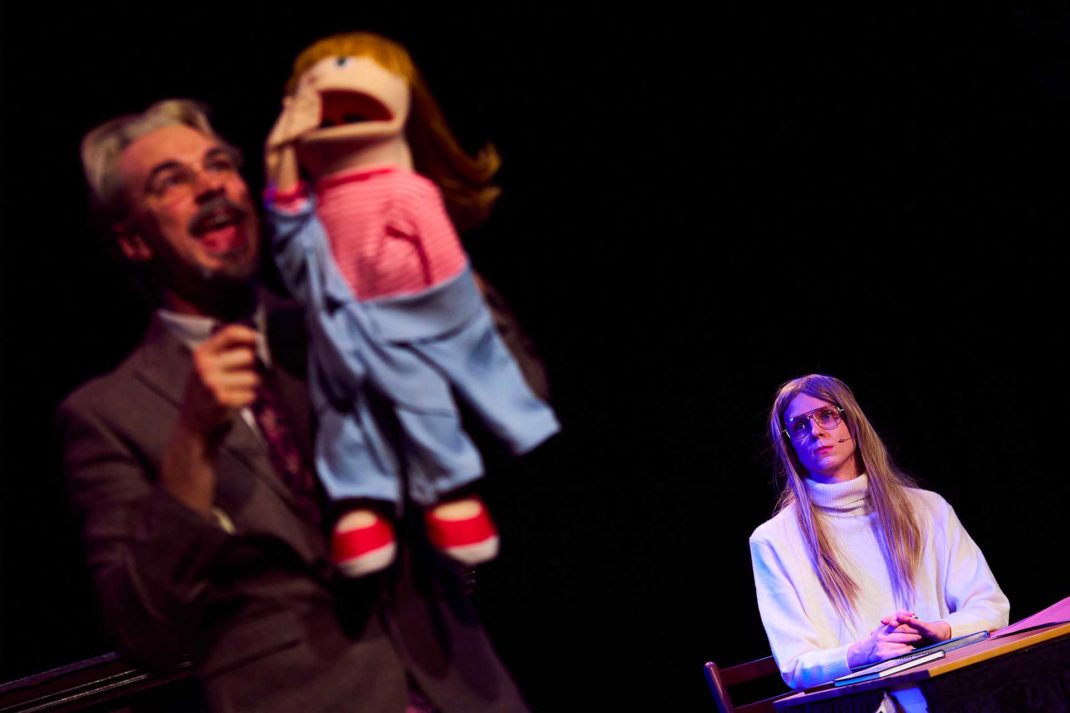 Joseph Martin, Linus Karp and puppet in Gwyneth Goes Skiing