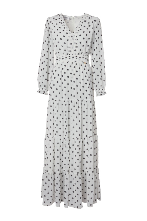 Polka dot long sleeve maxi