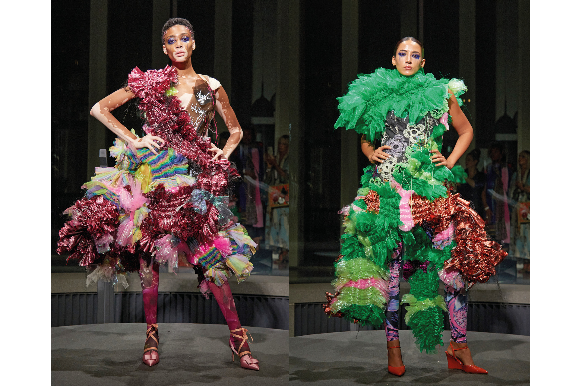 Fashion show with looks made from waste materials