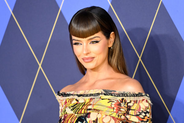 Maura Higgins with triangle bangs