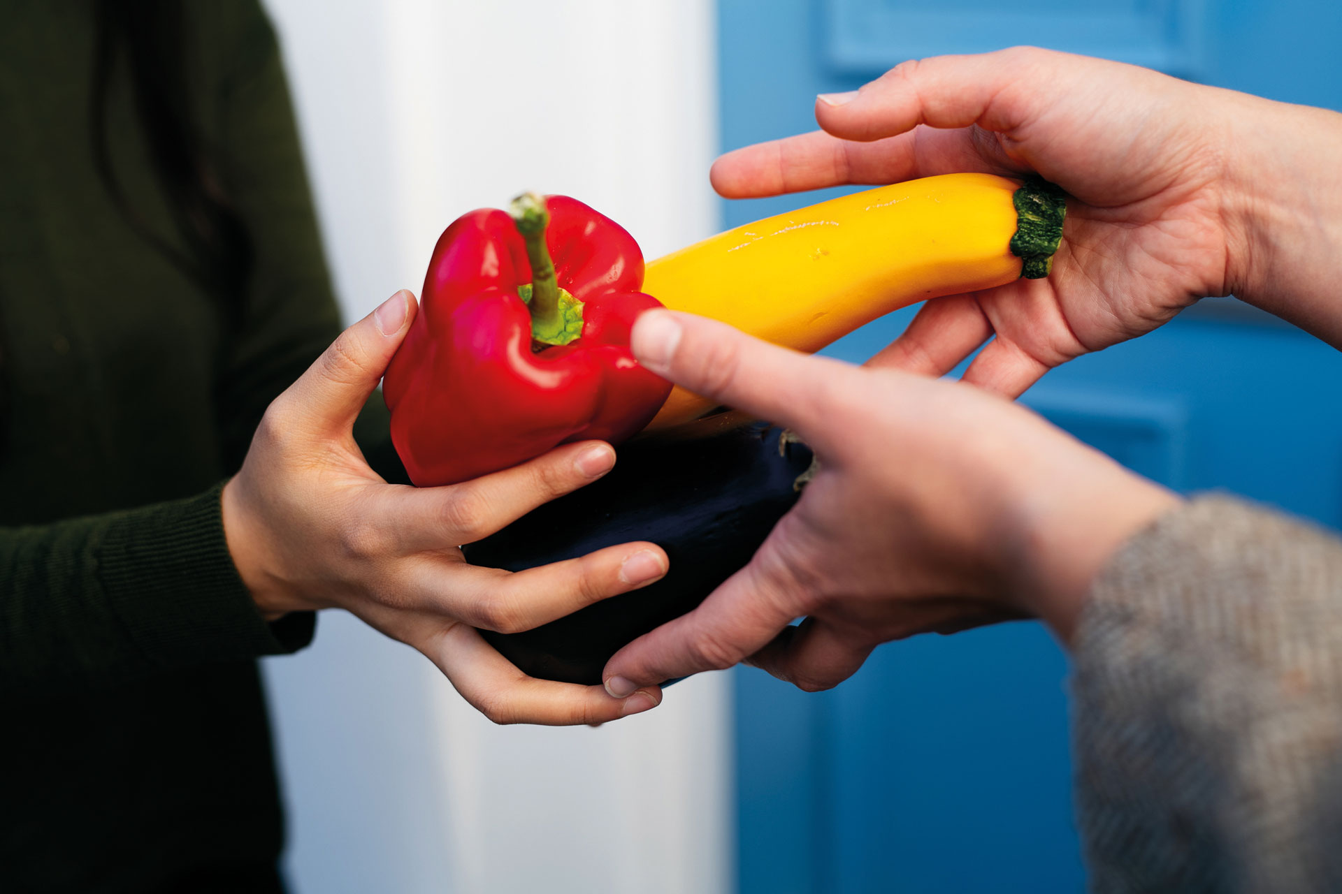 Peppers and courgettes