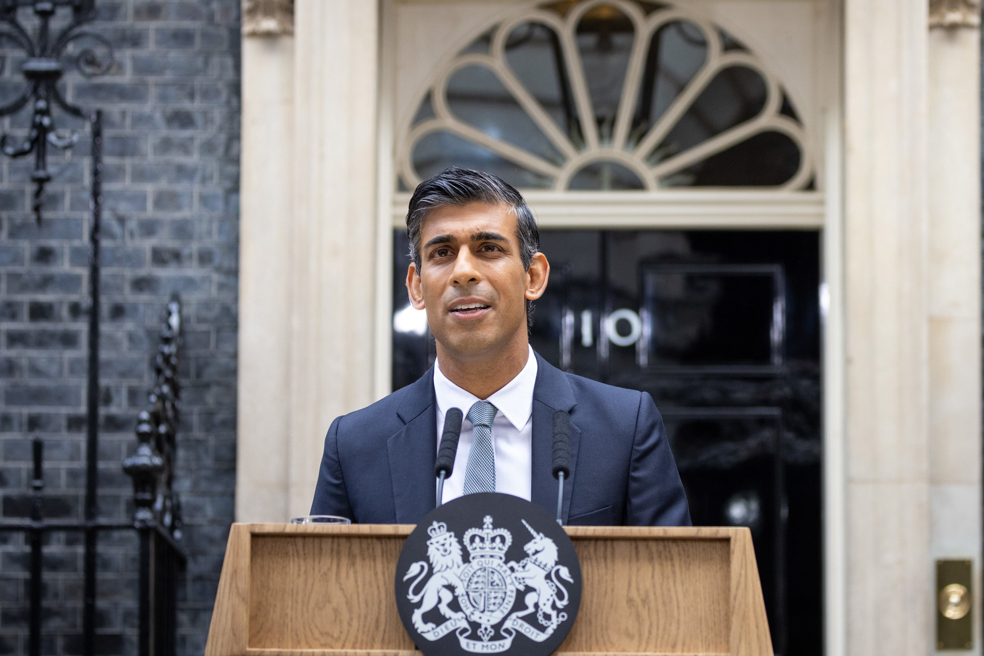 Prime Minister Rishi Sunak arrives in Downing Street.